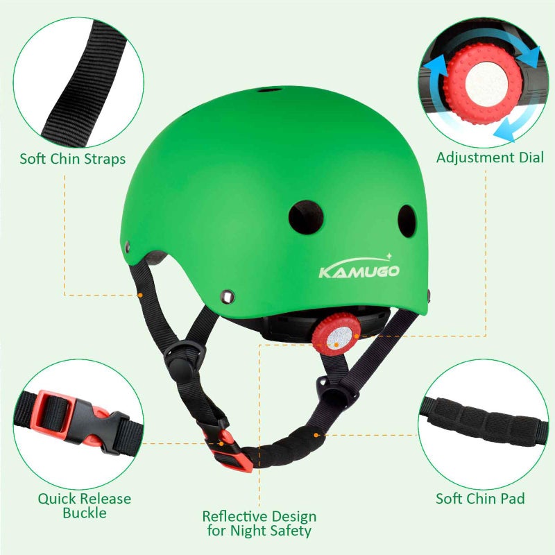 KAMUGO Kids Adjustable Helmet  Suitable for Toddler Kids Ages 2-8 Boys Girls  Multi-Sport Safety Cycling Skating Scooter Helmet (Mint Green  Small) - Image 3